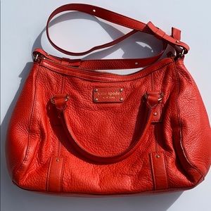 Kate Spade orange cross body bag, gold detail